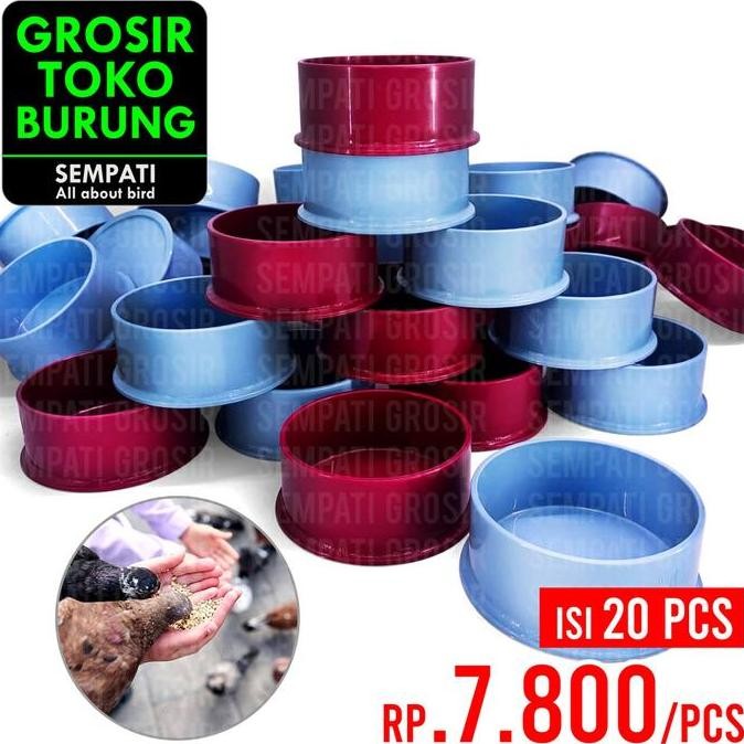 SEMPATI GROSIR Tm Cepuk Emboss Ukir Merpati Isi 20 Pcs Tm Merpati Wadah Tempat Makan Minum Burung Me