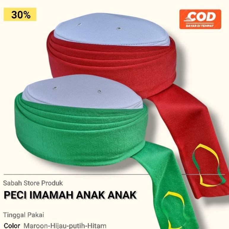 Peci Imamah Permanen Peci Imamah Anak Dan Dewasa Peci Sorban Imamah Permanen Imamah tinggal Pakai AS