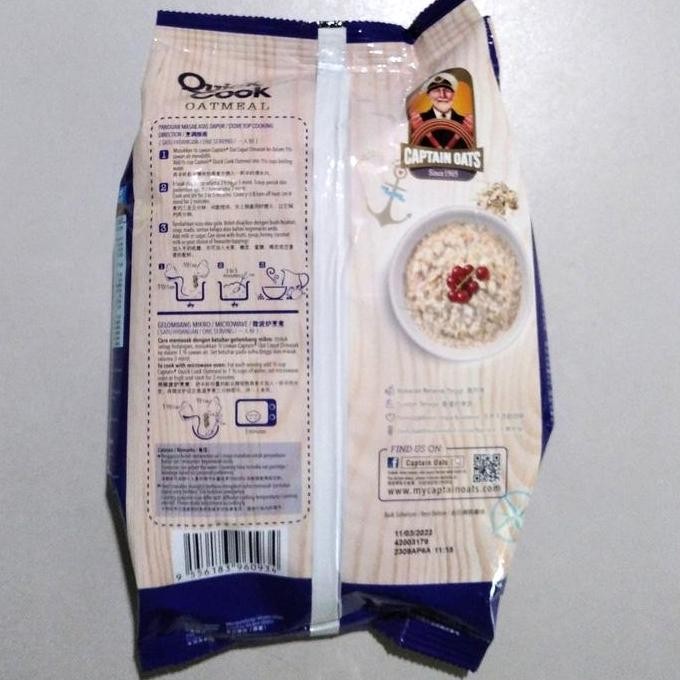 

Captain Oats Quick Oatmeal 800Gr Terbaru