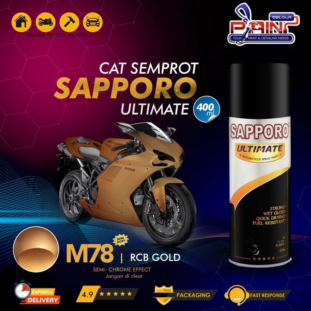 

SAPPORO ULTIMATE Metallic Colour Cat Semprot M78 RCB Gold SV9