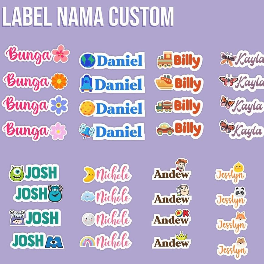 

Stiker Label Nama Anak Custom Waterproof Label Nama Custom SV9