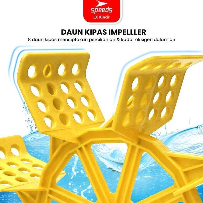 Terlaris Speeds Kincir Air 66Cm Tambak Kolam Ikan Padat Pelampung Air Impeller 8 Daun Cor Tambak Uda