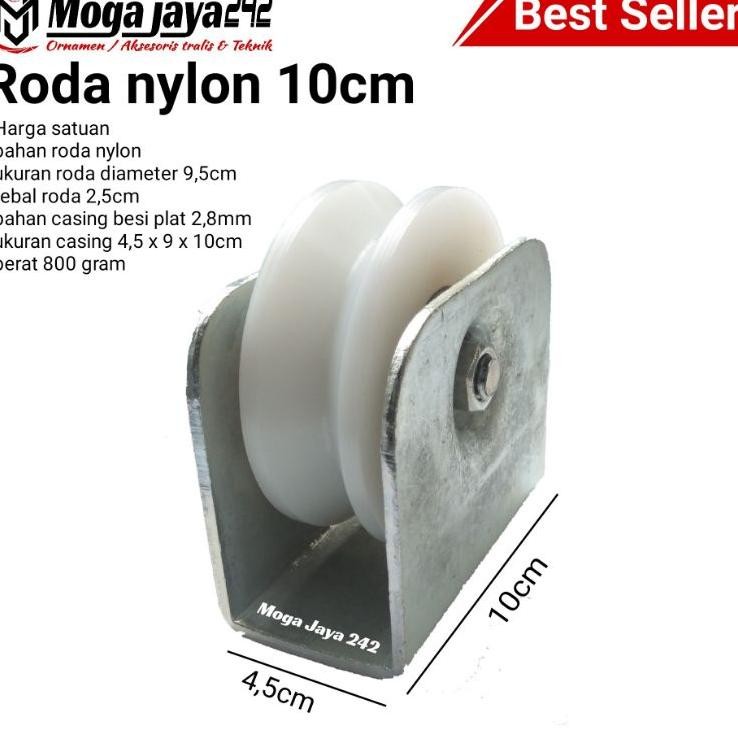 Roda Pintu Pagar Nilon 10Cm Roda Nylon