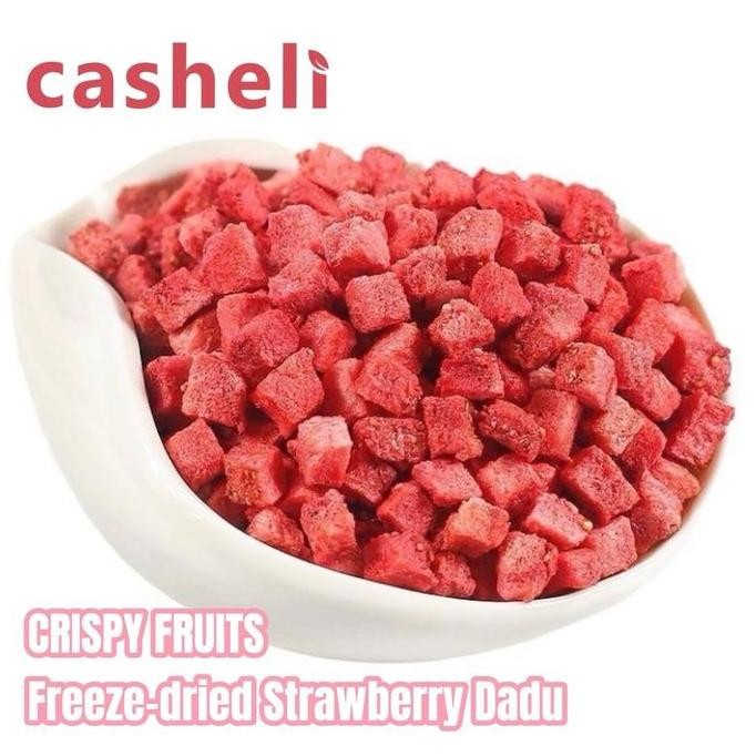 

Terlaris casheli Strawberry Crispy Freeze-dried Strawberry Dadu Kering Snacks Camilan Food Manis Fruit snacks Chips Best seller