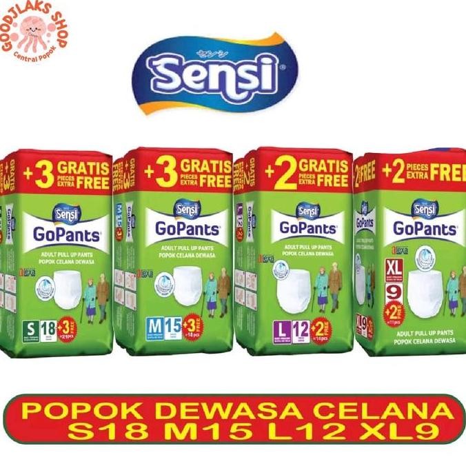 Sensi GOPANTS S18 M15 L12 XL9 popok dewasa Kering Pria