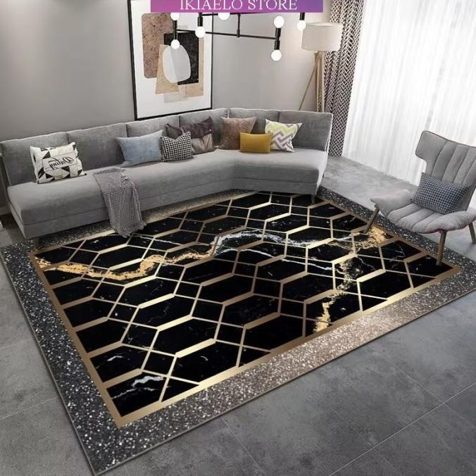 Karpet Lantai Ruang Tamu Permadani Anti Slip Karpet Aesthetic Ukuran Besar