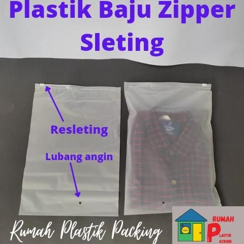 plastik zipper bag 30x40 / plastik zipper baju / zipper storage bag
