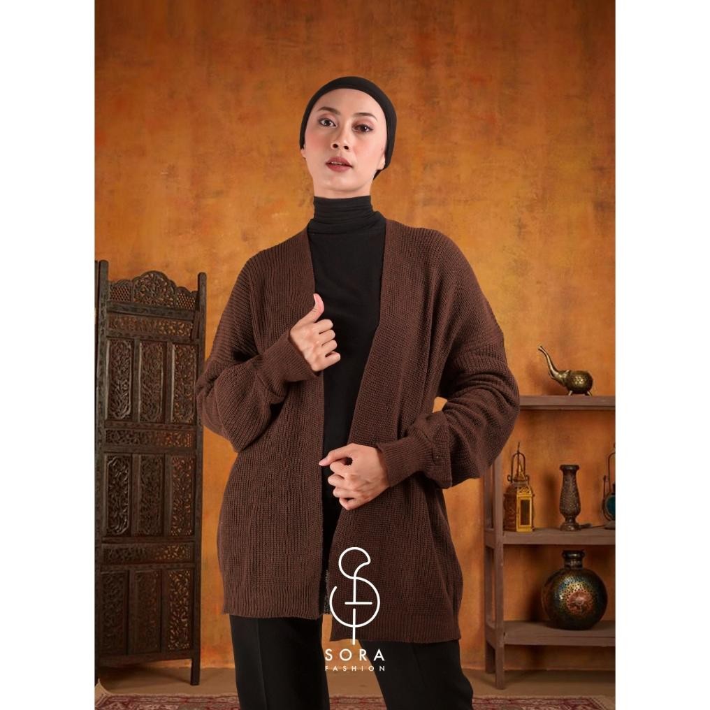 Premium Outwaer Cardigan Rajut Wanita Korea Kardigan Outer Knit Cardi Oversize Lengan Model Balon Ju