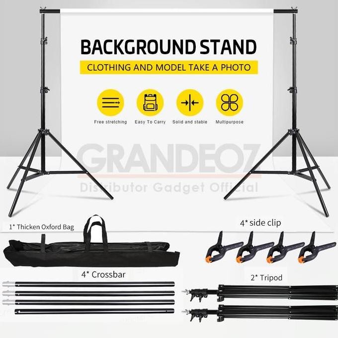 [Original] Taffstudio Backdrop Stand Background Bracket 3M Foto Studio Besi Tiang Penyangga Dekorasi