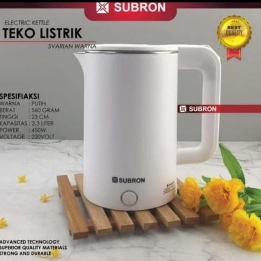 KETTLE SUBRON TEKO LISTRIK WHITE & BLACK