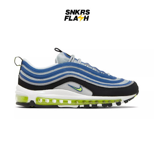 NIKE Max 97 Atlantic Blue Voltage Yellow Sepatu Sneakers Pria - DM0028400 - Size 40.5