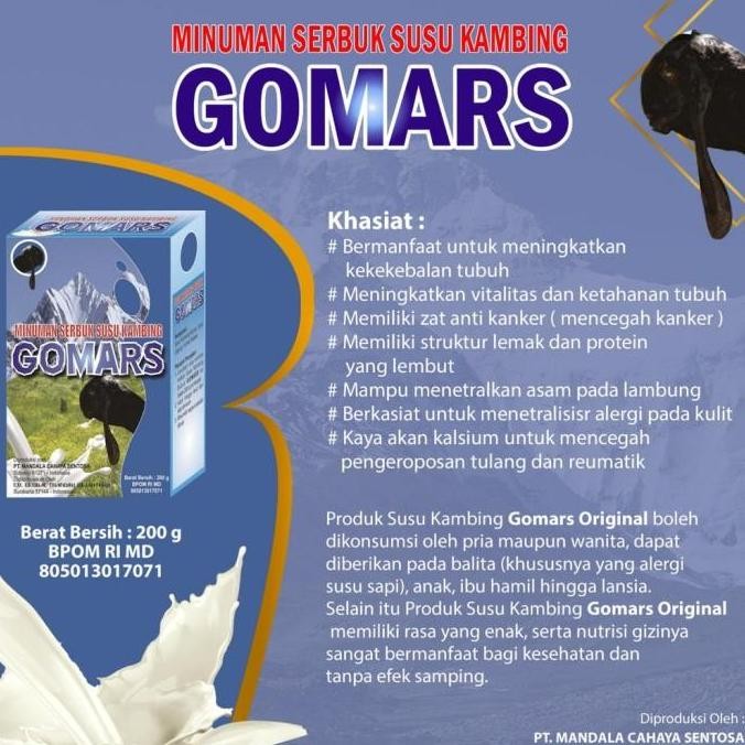 

Gomars Susu Kambing Etawa Bubuk Paket 5 Box Kualitas Terbaik Harga Termurah