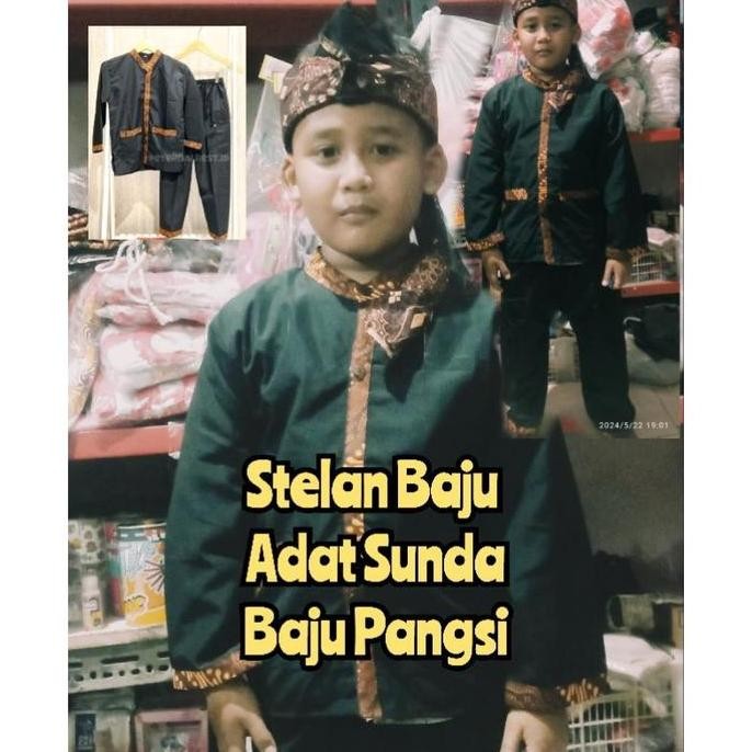 Baju Adat Sunda / Stelan Baju Pangsi Anak Sunda Pakaian Tradisional