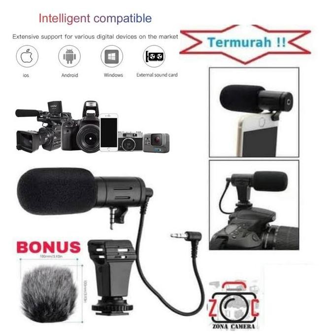 Mamen Microphone Mc-06 Shotgun Vlog Kamera & Smartphone Smule Youtube