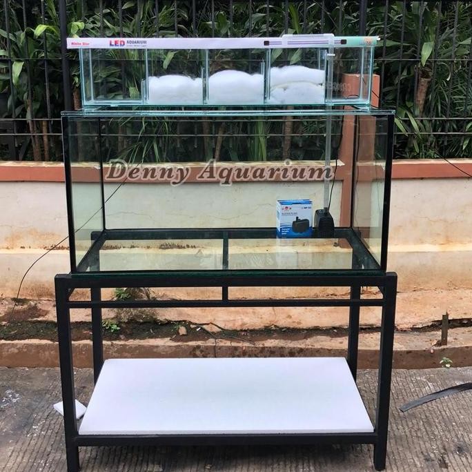 Aquarium Kaca Set Ukuran 100X50X50Cm Kaca 10Mm Full