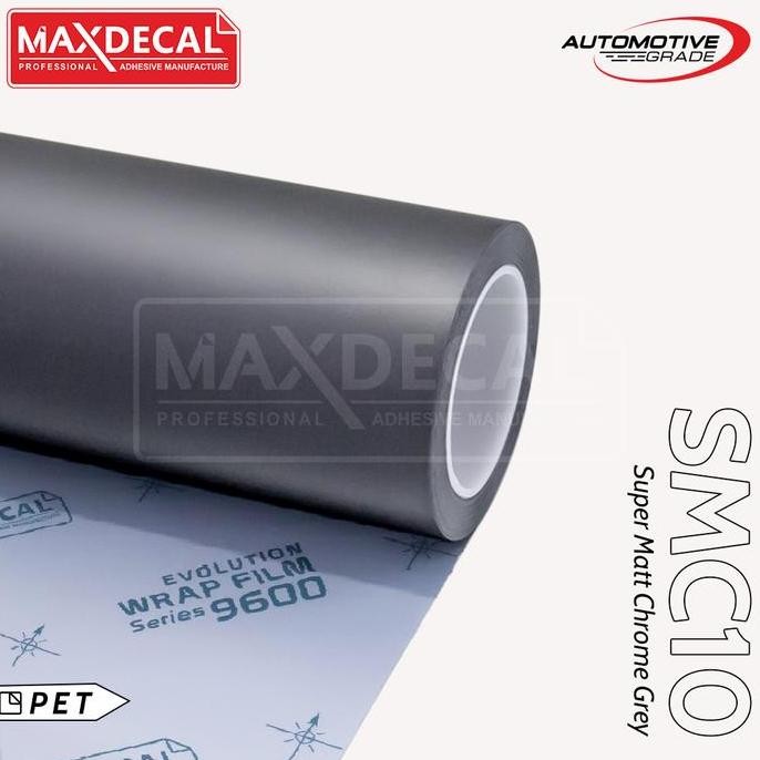 MAXDECAL 9600 SMC10 GREY Super Matte Chrome Lebar 152 cm Abu Dop Satin Premium Evolution Car Wrap PE