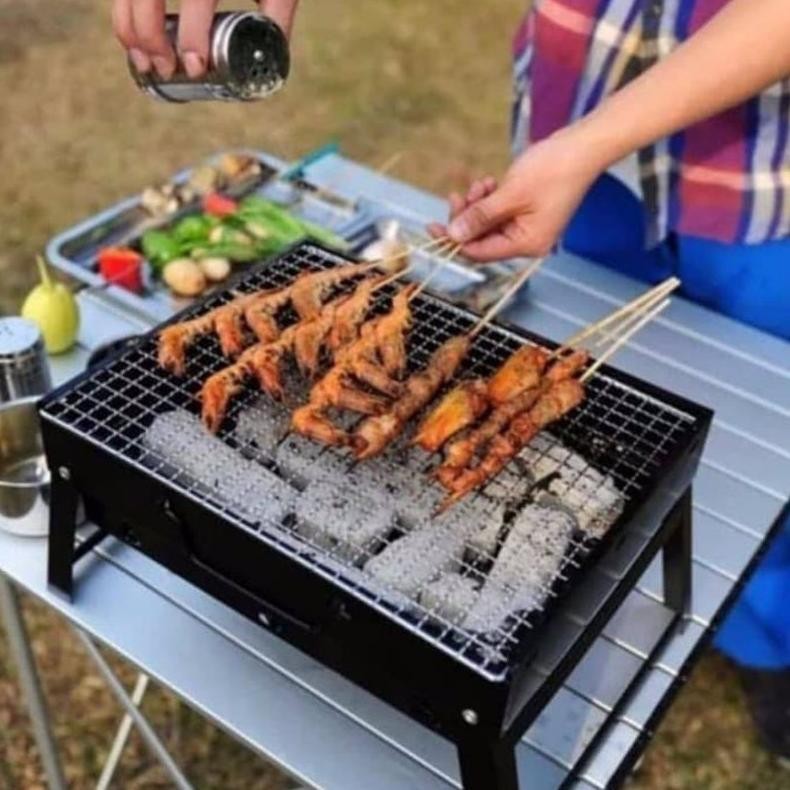 Alat Pemanggang Panggangan Arang Portable Bbq Grill Pembakaran Bakar Bakaran Besi Stainlesa Keemaya 