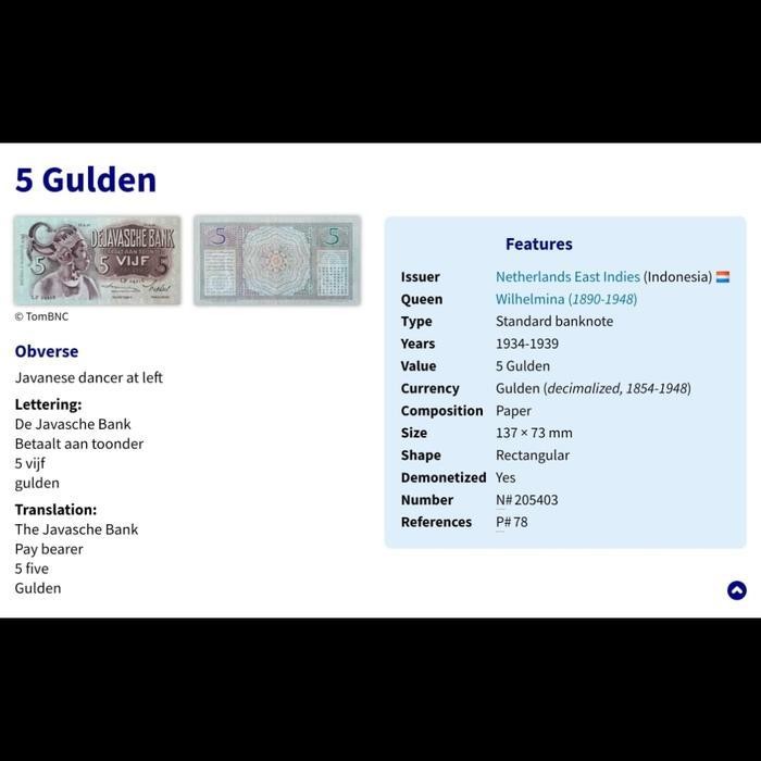 Uang Kuno Indonesia / Nedherlands Indies 5 Gulden Wayang Pmg Original Dan Terpercaya