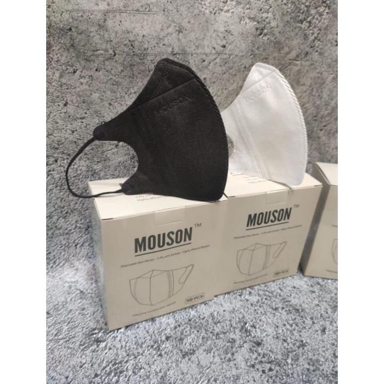Joeraganlapak Masker Duckbill Mouson Isi 50Pcs Set Box Hitam Putih Mix Warna Warni Garis Mirip Sensi