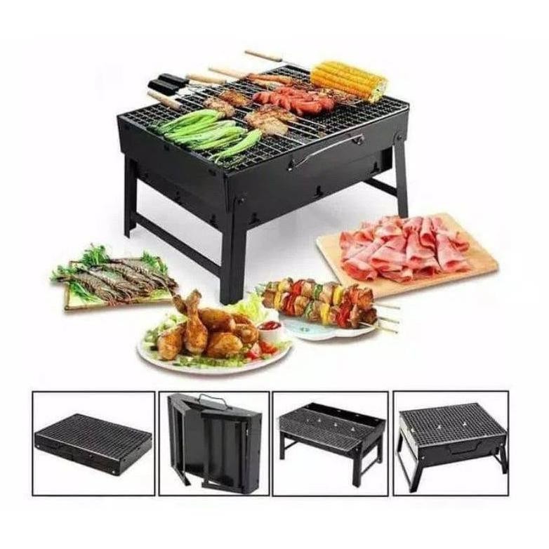 Alat Pemanggang Panggangan Arang Portable Bbq Grill Pembakaran Bakar Bakaran Besi Stainlesa Keemaya 