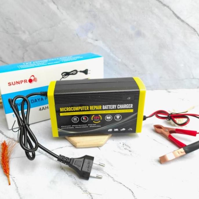 Berkualitas Charger Aki Sunpro cas aki motor mobil 12V 7A / Adaptor cas Aki 4AH-80Ah MURAH