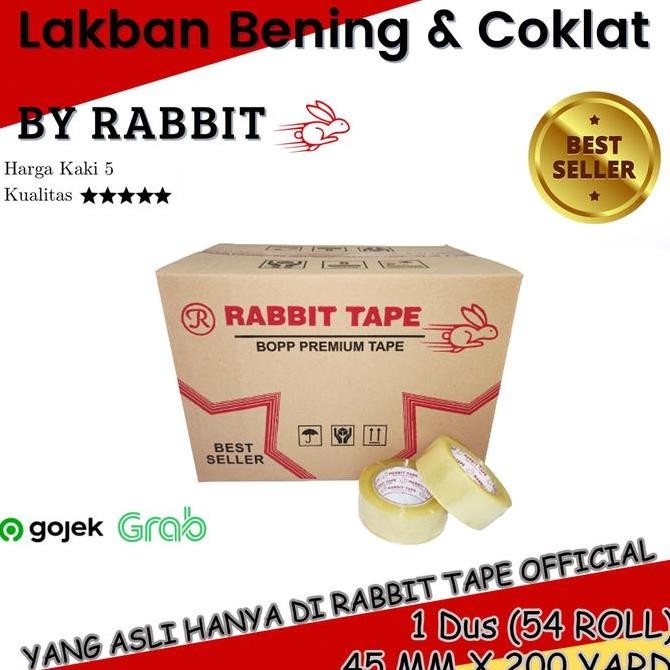 

Lakban Bening / Coklat [Khusus Gojek] Rabbit Tape 2 Inch X 200 Yard Co