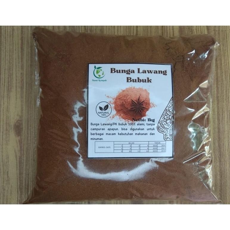 

Pekak,bunga lawang bubuk kemasan 1kg RB10