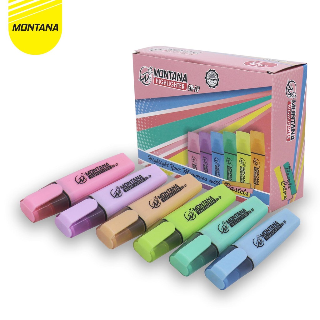 

MONTANA HIGHLIGHTER STABILO 104 X 28 X 17 MM COLOR MARKER PENANDA BERWARNA SH-1P BOX