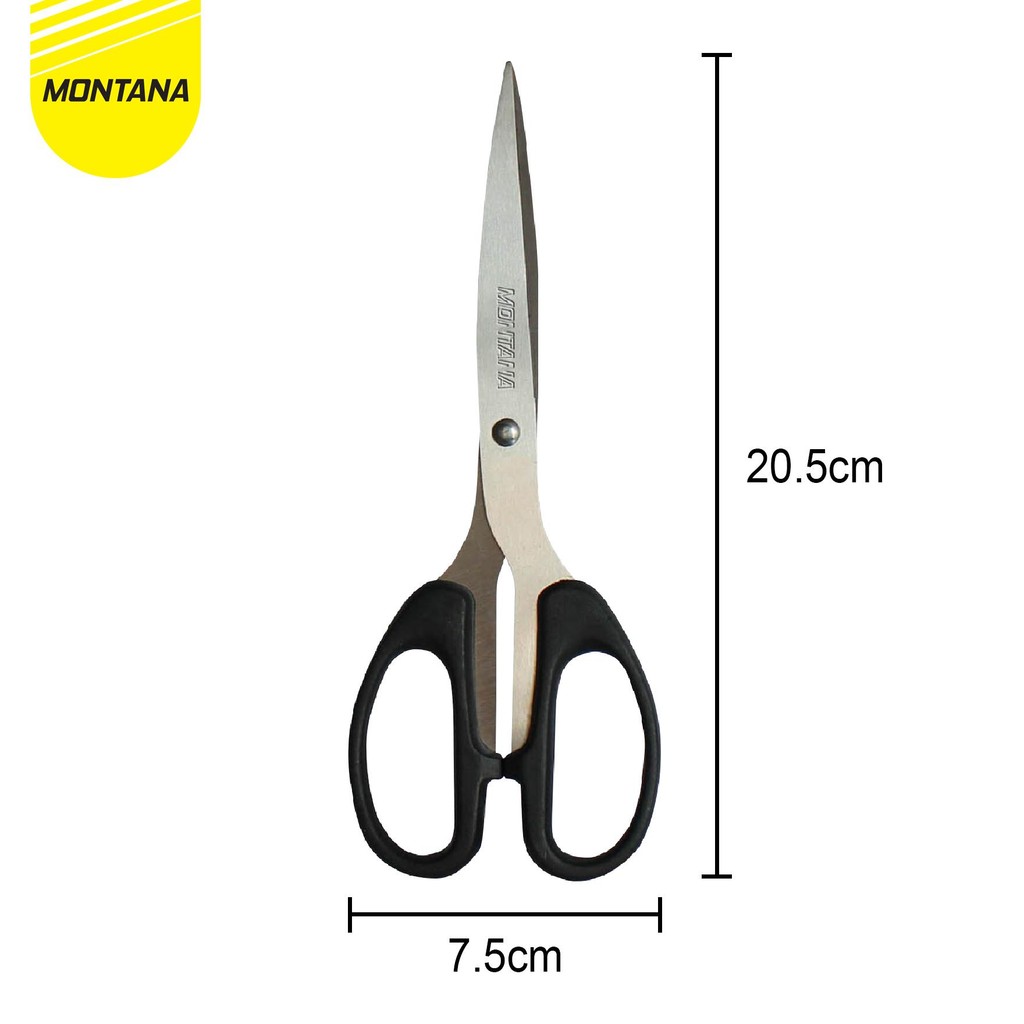 

MONTANA SCISSORS GUNTING STAINLESS STEEL 20.5 CM MULTIPURPOSE KUAT TAJAM ANTI KARAT STI-180/LUSIN
