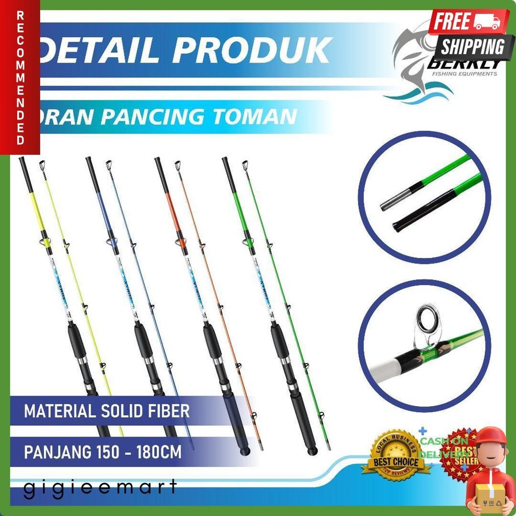 Berkly - Joran Pancing Toman Spinning 1.50M - 1.80M Fishing Rod Carbon Fiber Fishing Tackle Outdoor 