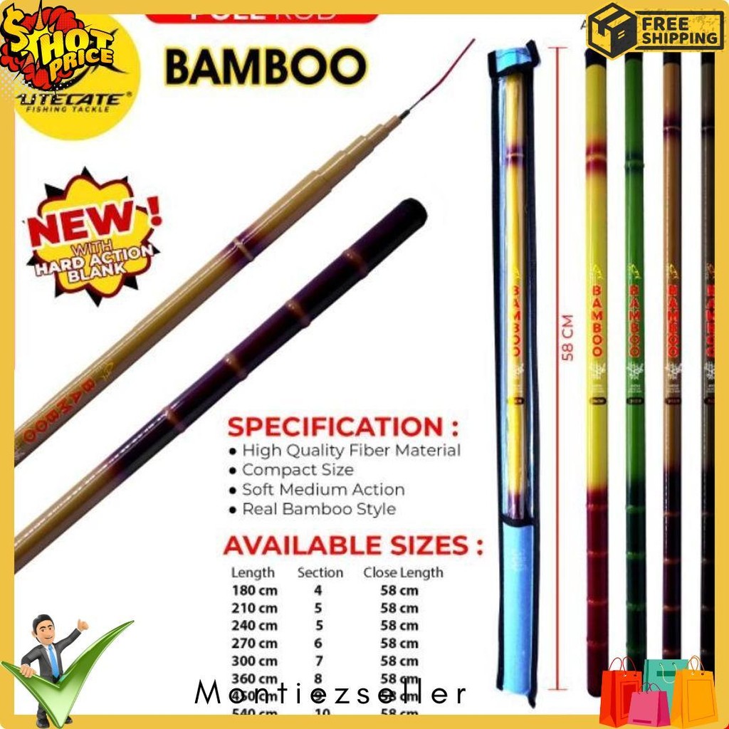 Joran Pole/Tegek Utecate Bamboo 240 Flash Sale Diskon Hingga 70%