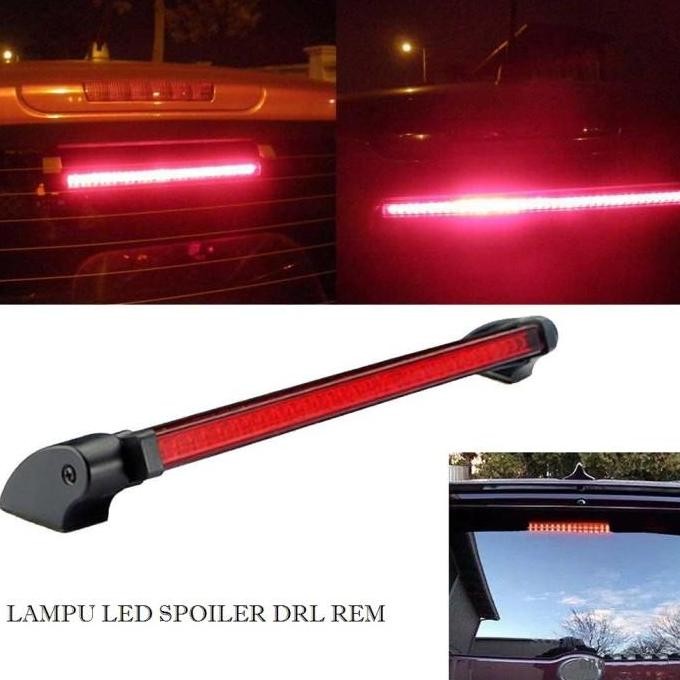 . Lampu Led Spoiler Rem Stop Belakang Merah 12V Tempel Kaca Mobil 32Led