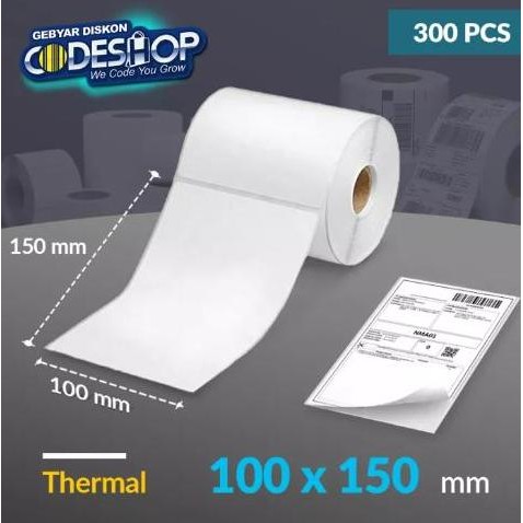 

Label Thermal Shop 100 X 150 A6 Label Resi Kertas Isi 300Lembar Co