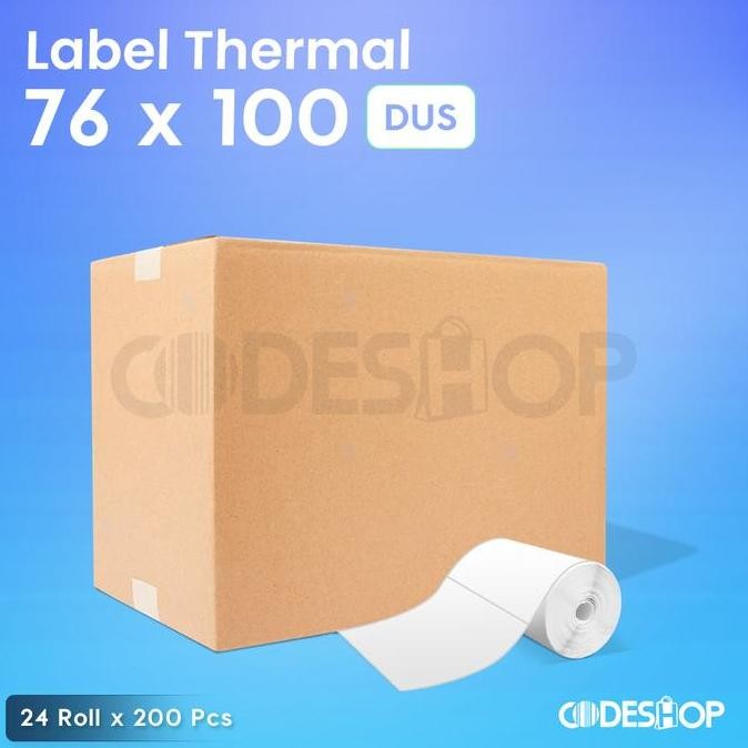 

1 Dus 24 Roll Label Bar 76 X 100 Direct Thermal 76X100Mm 100 Pcs Co