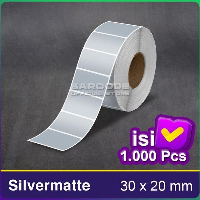

Label Silver Matte 300 Stiker Bare 30 x 20 mm Silvermate Isi 1000