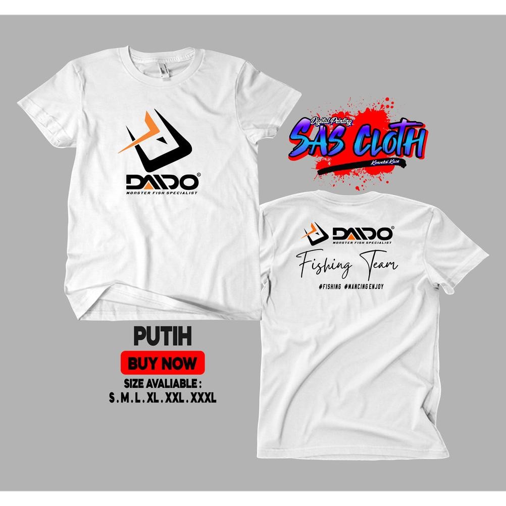 KAOS BAJU TSHIRT DAIDO FISHING TEAM LENGAN PENDEK BAJU MANCING DAIDO FISHING TEAM TERBARU COTTON PRE