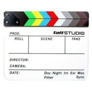 

TERMURAH - Profesional Clapper Board Colorfull Acrylic White Cutting Film Cut