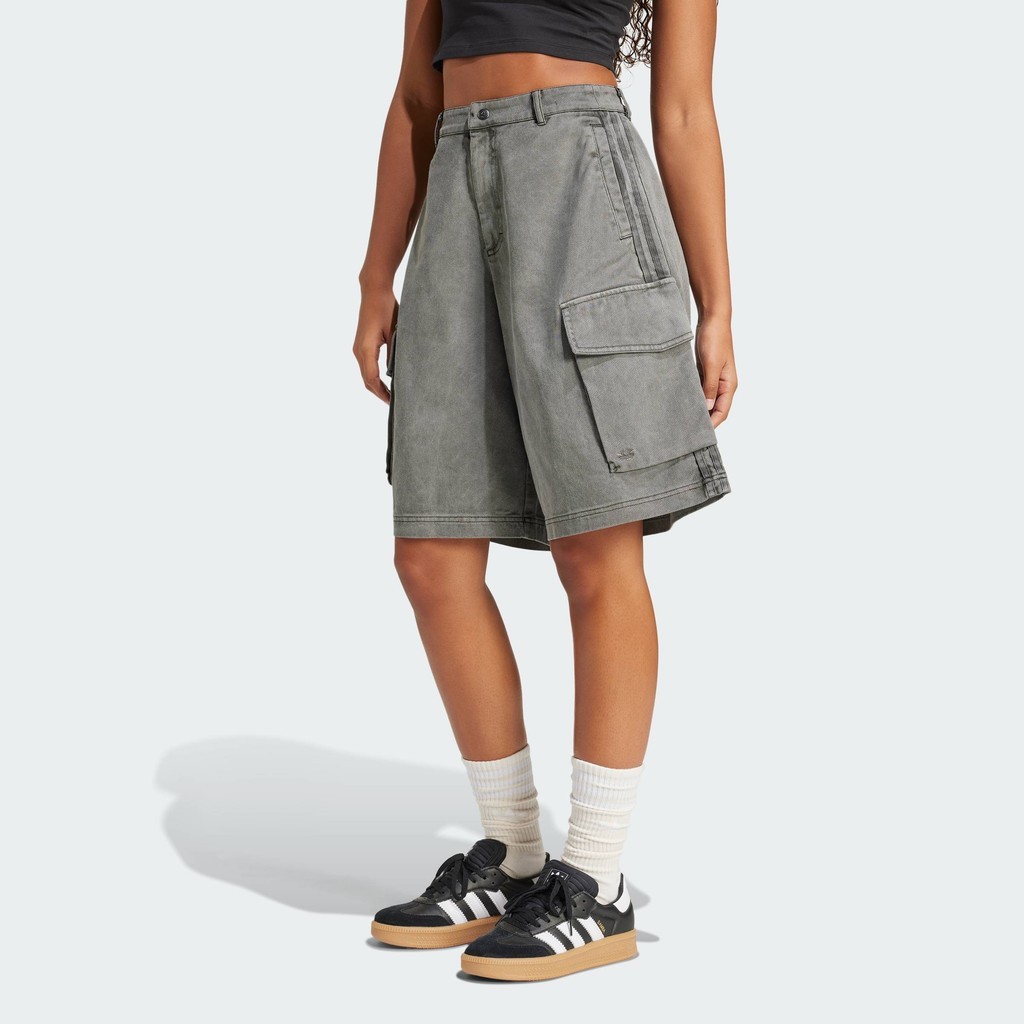 adidas Lifestyle Washed Cargo Twill Jorts Women Black JD0139