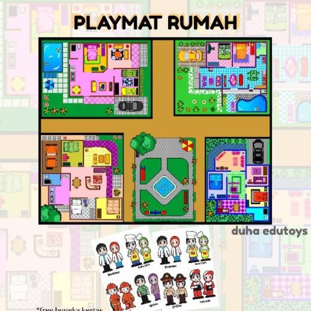 PLAYMAT RUMAH / BONEKA KERTAS / MAINAN EDUKASI / MAINAN ANAK PEREMPUAN AST