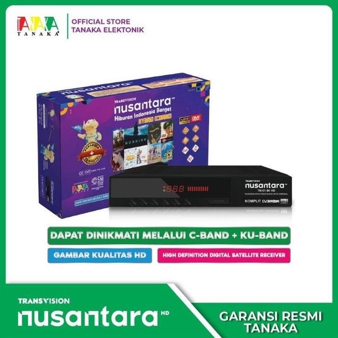 TERMURAH - RECEIVER TRANSVISION TANAKA NUSANTARA HD COMBO ( SATELITE PARABOLA + T2 TERRESTRIAL)