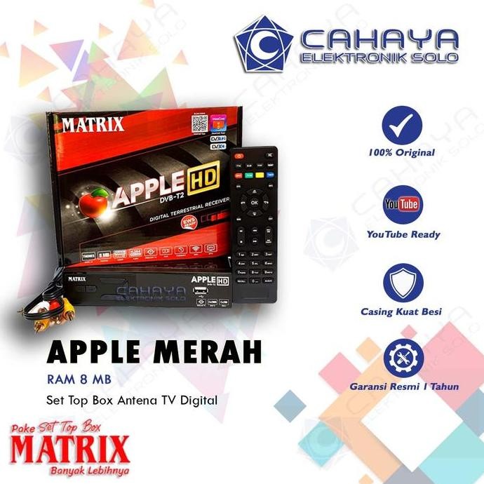 Receiver Tv Set Top Box Matrix Apple Dvb T2 Digital Dvbt2 Antena Apel