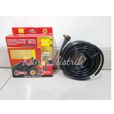 Kabel Antena Tv Kitani 5C + Jack 15 Meter / Kabel Tv Kitani 15Meter