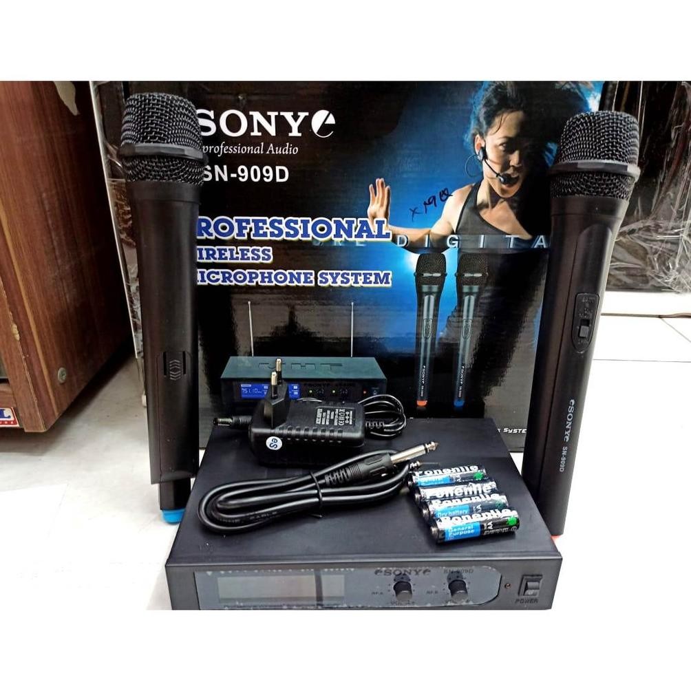 Mic Microfon karaoke Wireless Tanpa Kabel SONY sn 909D suara bagus isi 2pcs promo ZU11