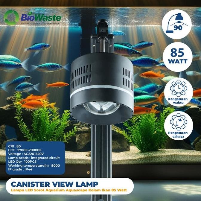 Biopristine Lampu Canister View Lamp - Lampu Led Sorot Aquarium Aquascape Kolam Ikan