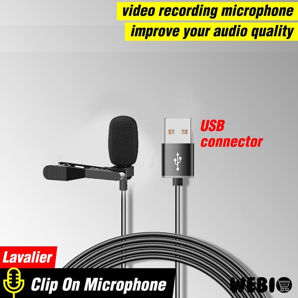 Mic Clip On L20 Microphone USB Microfon Klip Mini Mikrofon PC Laptop Mikropon Rekaman Recording Jepi