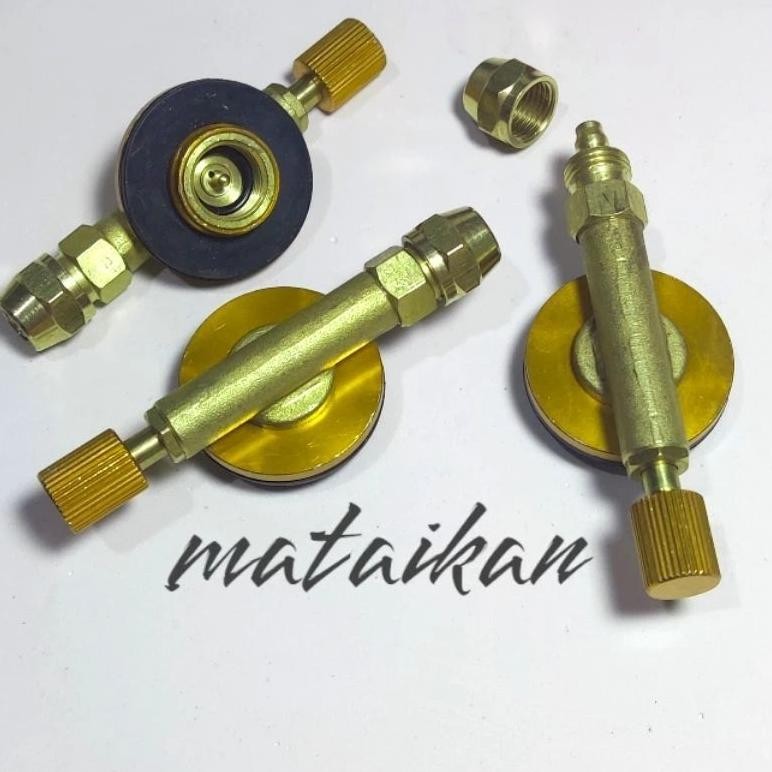 Kran Stop Keran Gas Kaleng Ulir Canister Adaptor Refill Gas Camping terlaris