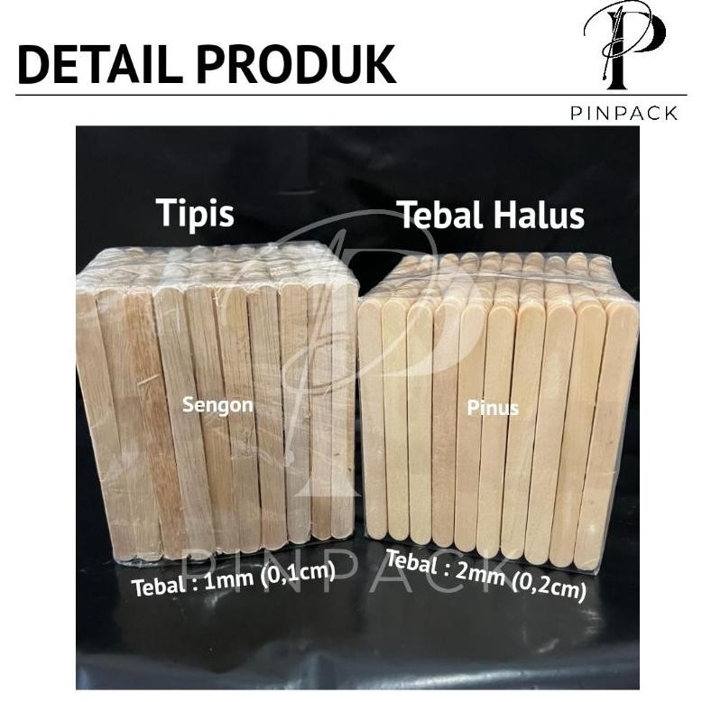 MINDU [HARGA 1 DUS] Stik Es Krim / Stick Ice Cream Kayu Ringan dan Tebal | Sengon Pinus