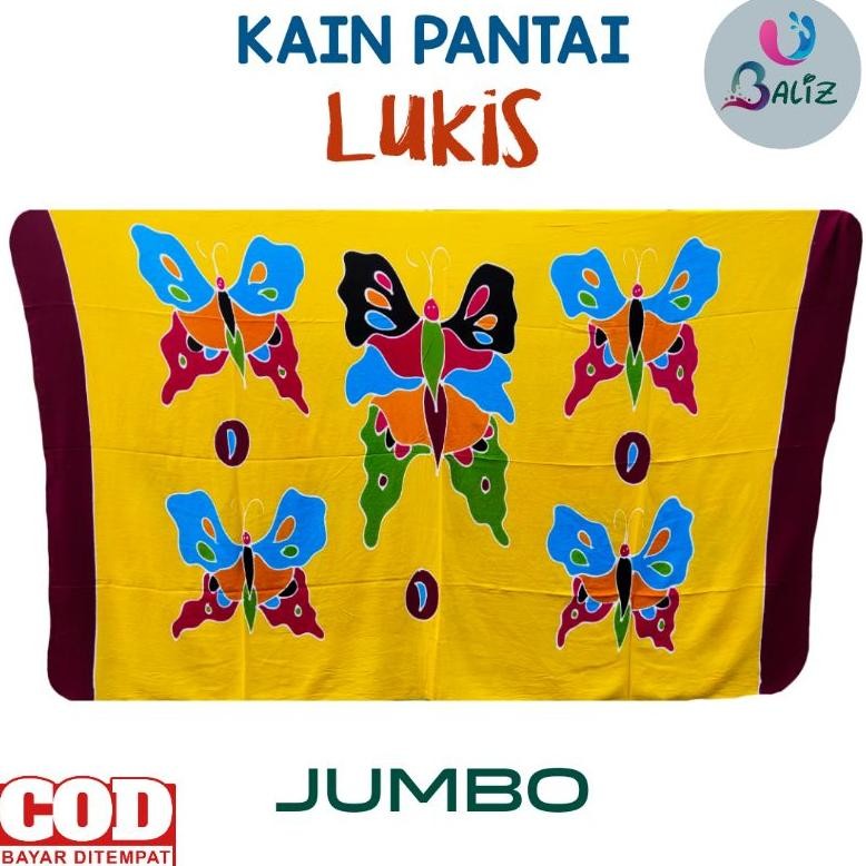 Kain Pantai Lukis Jumbo - Kain Pantai Jumbo - Kain pantai Bali - Kain Pantai - Kain Pantai Tebal - k