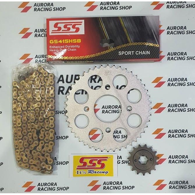 GEAR SET SSS CBR 150 R / CB 150 R / SONIC & RANTAI SSS 415 HSB GOLD