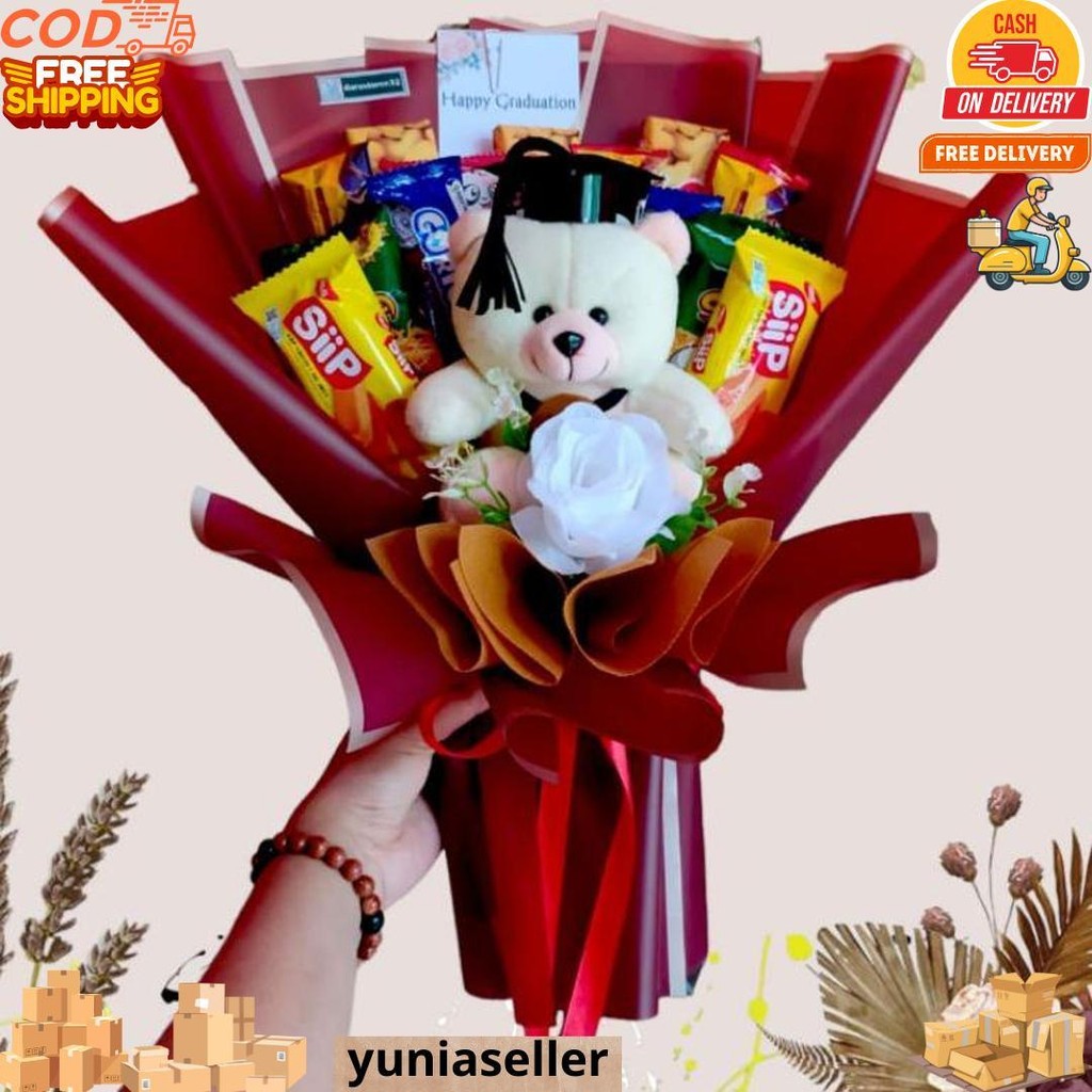 

Buket Bunga Wisuda Bucket Snack Coklat Boneka Sempro Ulang Tahun Anniversary Lamaran Best Seller